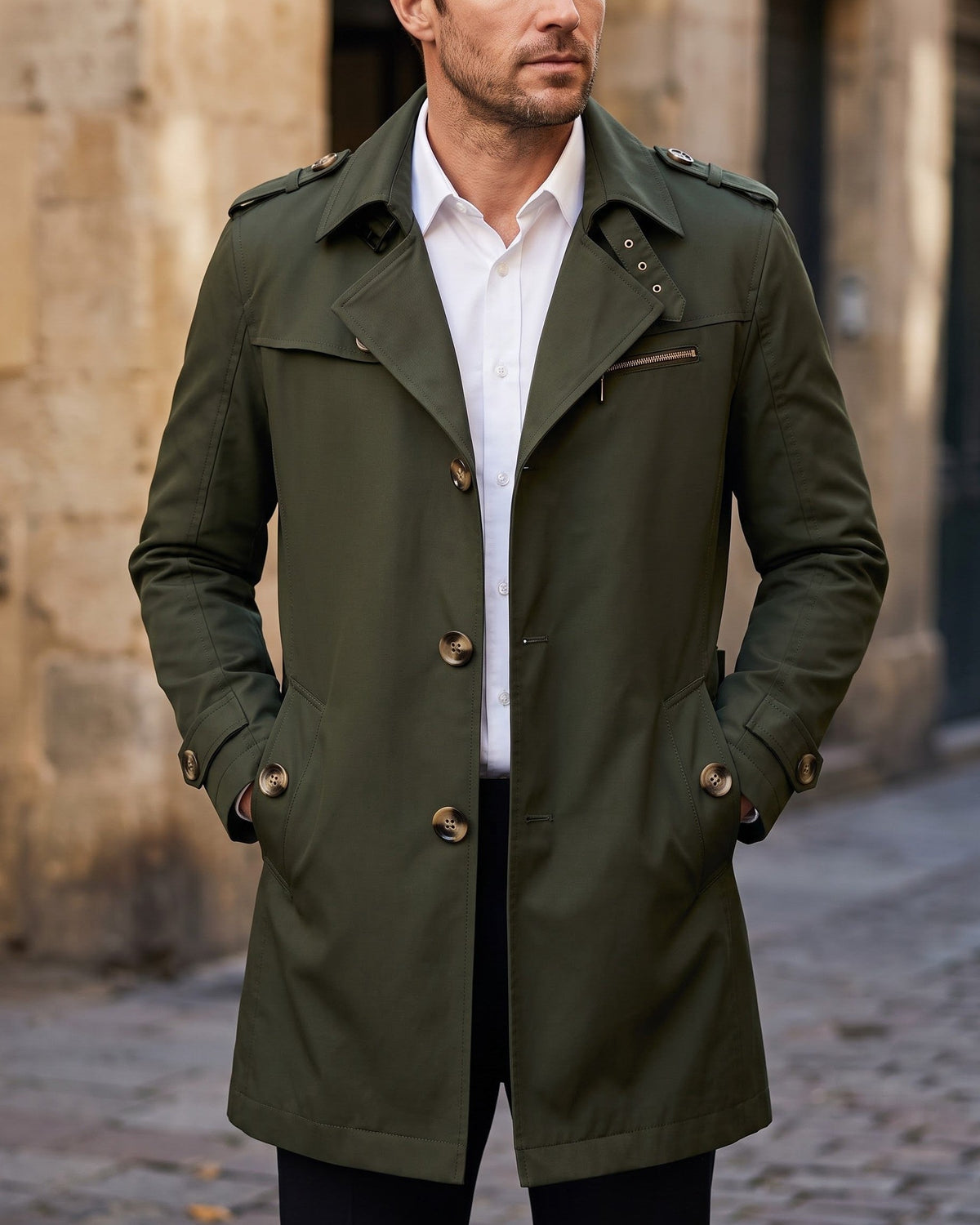Maurizio Cotton Trench Coat
